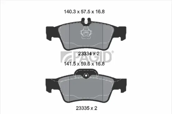 Bremsbelagsatz, Scheibenbremse Hinterachse PAGID T5155N Bild Bremsbelagsatz, Scheibenbremse Hinterachse PAGID T5155N