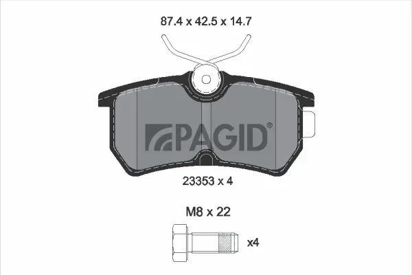 Bremsbelagsatz, Scheibenbremse Hinterachse PAGID T5118N