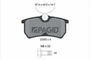 Bremsbelagsatz, Scheibenbremse Hinterachse PAGID T5118N