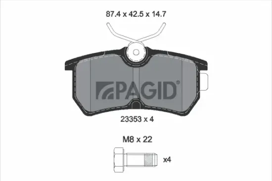 Bremsbelagsatz, Scheibenbremse Hinterachse PAGID T5118N Bild Bremsbelagsatz, Scheibenbremse Hinterachse PAGID T5118N