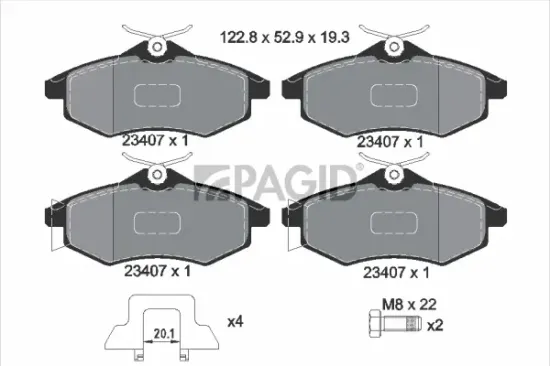 Bremsbelagsatz, Scheibenbremse Vorderachse PAGID T1324N Bild Bremsbelagsatz, Scheibenbremse Vorderachse PAGID T1324N