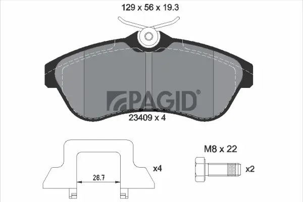 Bremsbelagsatz, Scheibenbremse PAGID T1236N