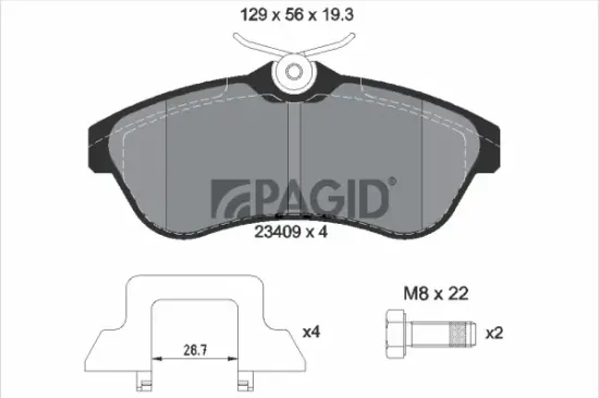Bremsbelagsatz, Scheibenbremse PAGID T1236N Bild Bremsbelagsatz, Scheibenbremse PAGID T1236N