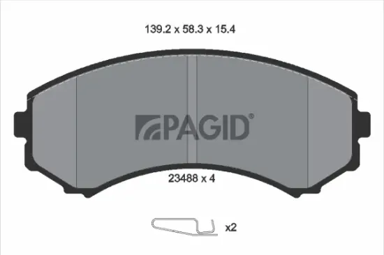 Bremsbelagsatz, Scheibenbremse Vorderachse PAGID T1250N Bild Bremsbelagsatz, Scheibenbremse Vorderachse PAGID T1250N