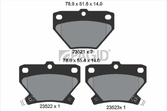 Bremsbelagsatz, Scheibenbremse Hinterachse PAGID T3117N Bild Bremsbelagsatz, Scheibenbremse Hinterachse PAGID T3117N