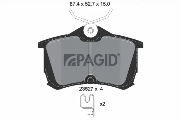 Bremsbelagsatz, Scheibenbremse Hinterachse PAGID T1255N
