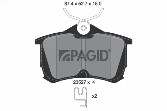 Bremsbelagsatz, Scheibenbremse Hinterachse PAGID T1255N Bild Bremsbelagsatz, Scheibenbremse Hinterachse PAGID T1255N