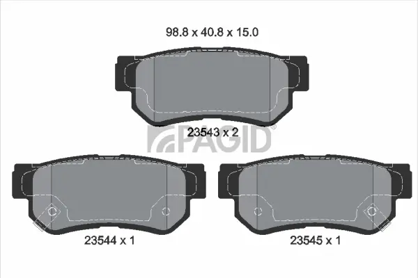 Bremsbelagsatz, Scheibenbremse Hinterachse PAGID T1305N