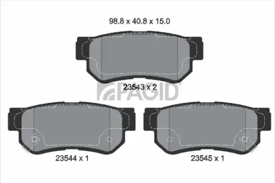 Bremsbelagsatz, Scheibenbremse Hinterachse PAGID T1305N Bild Bremsbelagsatz, Scheibenbremse Hinterachse PAGID T1305N