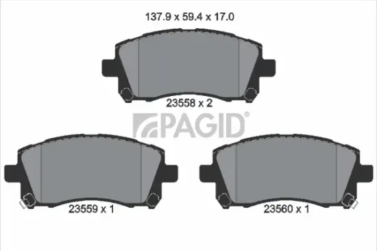 Bremsbelagsatz, Scheibenbremse Vorderachse PAGID T3125N Bild Bremsbelagsatz, Scheibenbremse Vorderachse PAGID T3125N