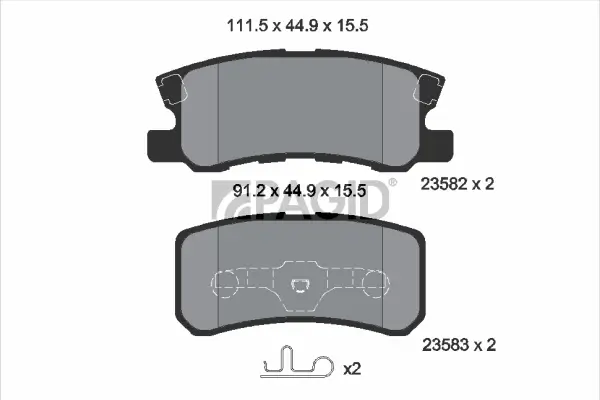 Bremsbelagsatz, Scheibenbremse Hinterachse PAGID T1276N