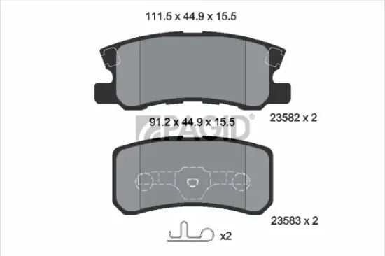Bremsbelagsatz, Scheibenbremse Hinterachse PAGID T1276N Bild Bremsbelagsatz, Scheibenbremse Hinterachse PAGID T1276N