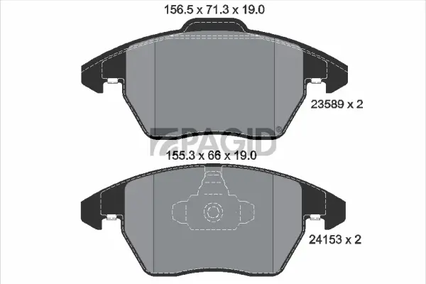Bremsbelagsatz, Scheibenbremse Vorderachse PAGID T1495N