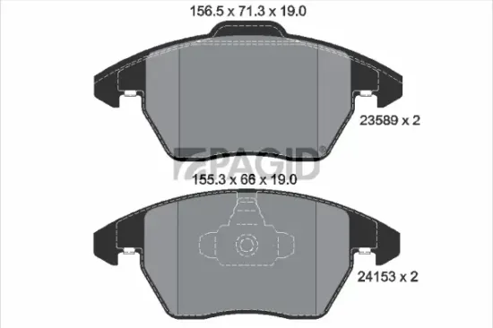 Bremsbelagsatz, Scheibenbremse Vorderachse PAGID T1495N Bild Bremsbelagsatz, Scheibenbremse Vorderachse PAGID T1495N