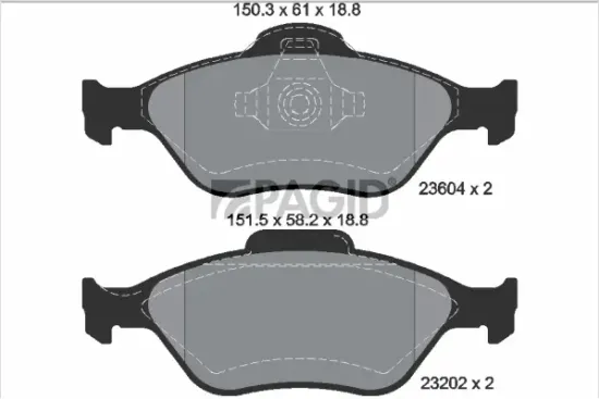 Bremsbelagsatz, Scheibenbremse Vorderachse PAGID T1193N Bild Bremsbelagsatz, Scheibenbremse Vorderachse PAGID T1193N