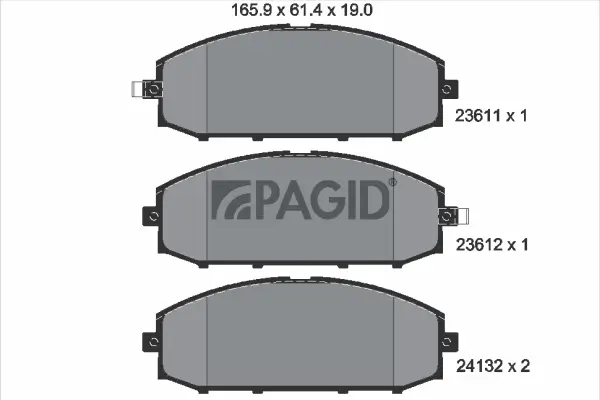 Bremsbelagsatz, Scheibenbremse Vorderachse PAGID T1370N