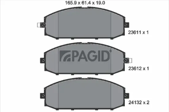 Bremsbelagsatz, Scheibenbremse Vorderachse PAGID T1370N Bild Bremsbelagsatz, Scheibenbremse Vorderachse PAGID T1370N