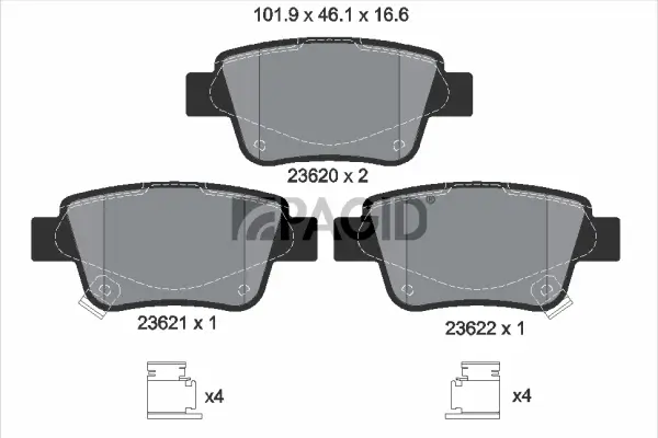 Bremsbelagsatz, Scheibenbremse Hinterachse PAGID T3130N