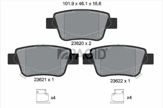 Bremsbelagsatz, Scheibenbremse Hinterachse PAGID T3130N Bild Bremsbelagsatz, Scheibenbremse Hinterachse PAGID T3130N