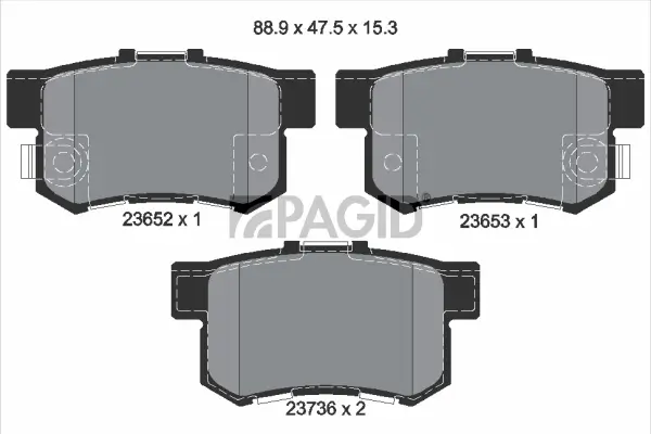 Bremsbelagsatz, Scheibenbremse Hinterachse PAGID T1263N