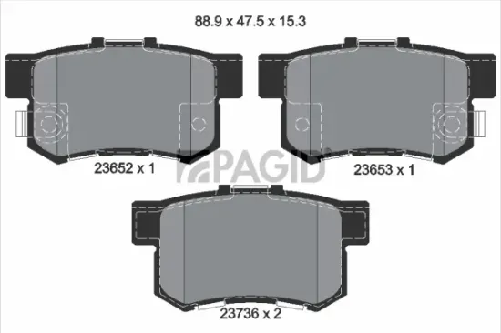 Bremsbelagsatz, Scheibenbremse Hinterachse PAGID T1263N Bild Bremsbelagsatz, Scheibenbremse Hinterachse PAGID T1263N