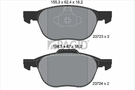 Bremsbelagsatz, Scheibenbremse Vorderachse PAGID T1436N Bild Bremsbelagsatz, Scheibenbremse Vorderachse PAGID T1436N
