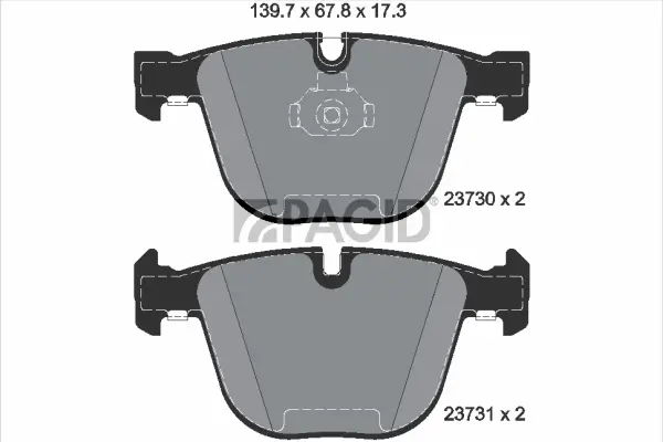 Bremsbelagsatz, Scheibenbremse Hinterachse PAGID T1389N