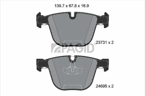 Bremsbelagsatz, Scheibenbremse Hinterachse PAGID T1797N Bild Bremsbelagsatz, Scheibenbremse Hinterachse PAGID T1797N