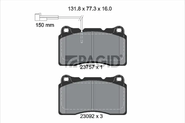 Bremsbelagsatz, Scheibenbremse Vorderachse PAGID T1883N