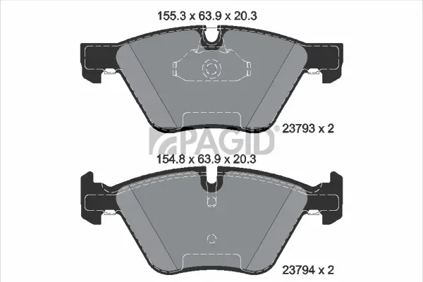 Bremsbelagsatz, Scheibenbremse Vorderachse PAGID T1926N