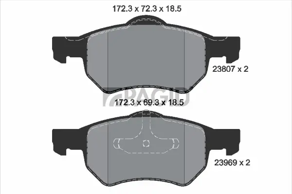 Bremsbelagsatz, Scheibenbremse Vorderachse PAGID T1381N
