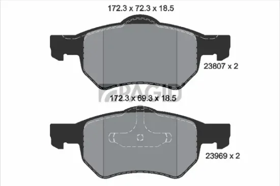 Bremsbelagsatz, Scheibenbremse Vorderachse PAGID T1381N Bild Bremsbelagsatz, Scheibenbremse Vorderachse PAGID T1381N