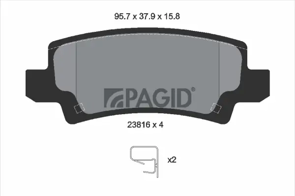 Bremsbelagsatz, Scheibenbremse Hinterachse PAGID T1398N