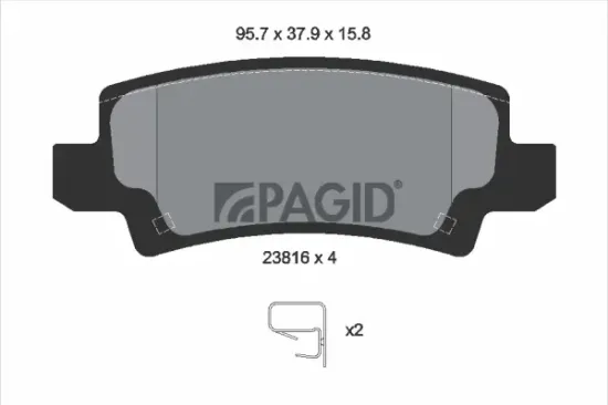Bremsbelagsatz, Scheibenbremse Hinterachse PAGID T1398N Bild Bremsbelagsatz, Scheibenbremse Hinterachse PAGID T1398N