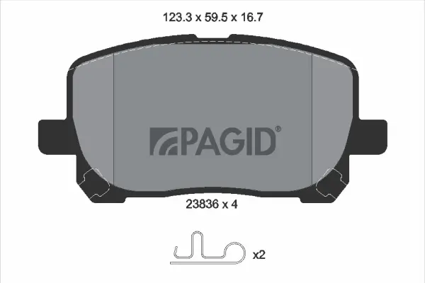 Bremsbelagsatz, Scheibenbremse Vorderachse PAGID T1332N