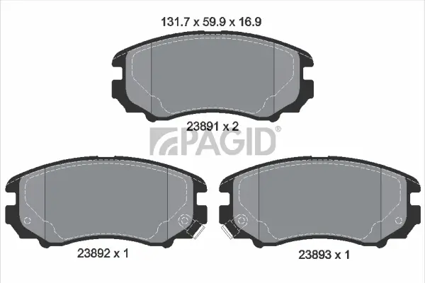 Bremsbelagsatz, Scheibenbremse Vorderachse PAGID T1412N