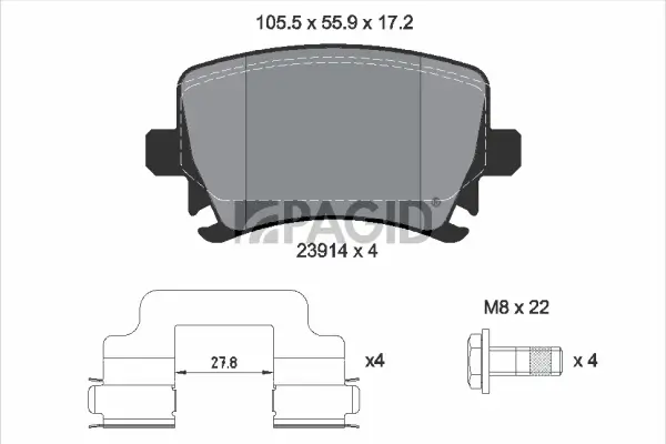 Bremsbelagsatz, Scheibenbremse Hinterachse PAGID T1492N