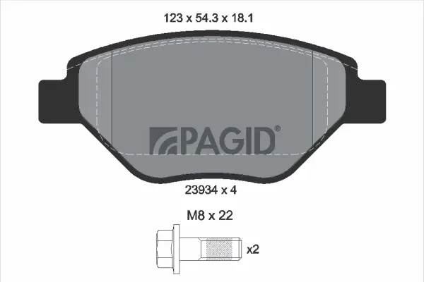 Bremsbelagsatz, Scheibenbremse Vorderachse PAGID T1374N