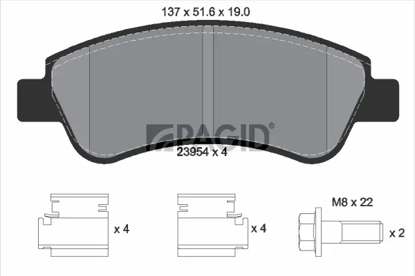 Bremsbelagsatz, Scheibenbremse Vorderachse PAGID T1422N