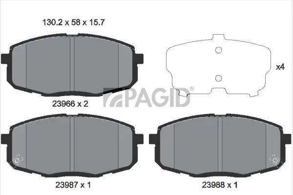 Bremsbelagsatz, Scheibenbremse Vorderachse PAGID T1378N