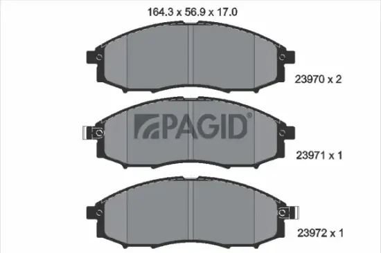 Bremsbelagsatz, Scheibenbremse Vorderachse PAGID T1384N Bild Bremsbelagsatz, Scheibenbremse Vorderachse PAGID T1384N