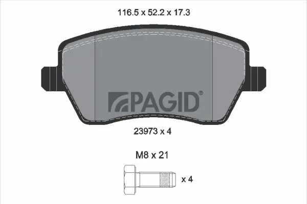 Bremsbelagsatz, Scheibenbremse Vorderachse PAGID T1399N