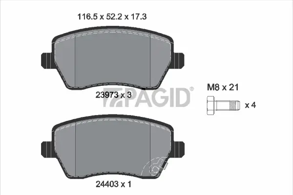 Bremsbelagsatz, Scheibenbremse Vorderachse PAGID T1594N