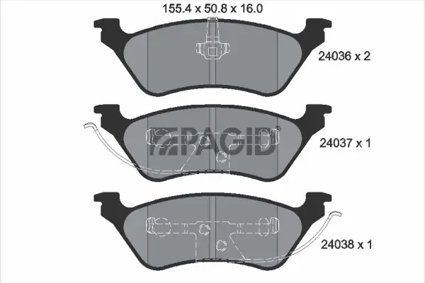 Bremsbelagsatz, Scheibenbremse Hinterachse PAGID T1421N