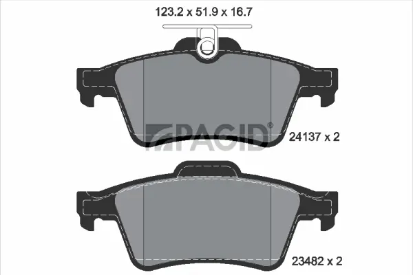 Bremsbelagsatz, Scheibenbremse Hinterachse PAGID T1489N