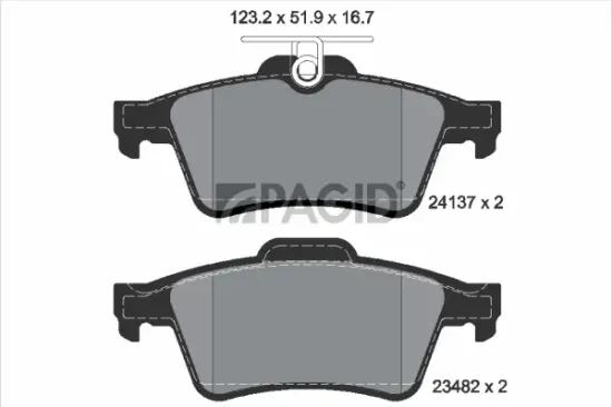 Bremsbelagsatz, Scheibenbremse Hinterachse PAGID T1489N Bild Bremsbelagsatz, Scheibenbremse Hinterachse PAGID T1489N