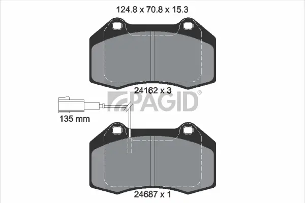 Bremsbelagsatz, Scheibenbremse Vorderachse PAGID T1786N