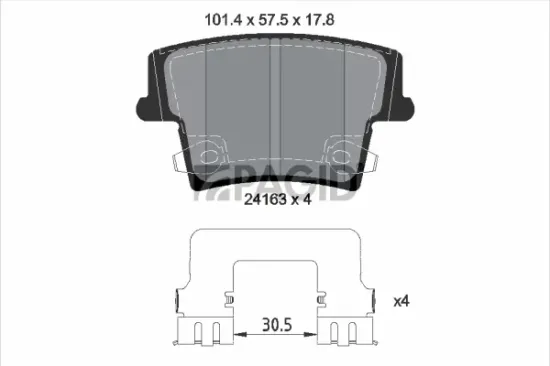 Bremsbelagsatz, Scheibenbremse Hinterachse PAGID T2582N Bild Bremsbelagsatz, Scheibenbremse Hinterachse PAGID T2582N
