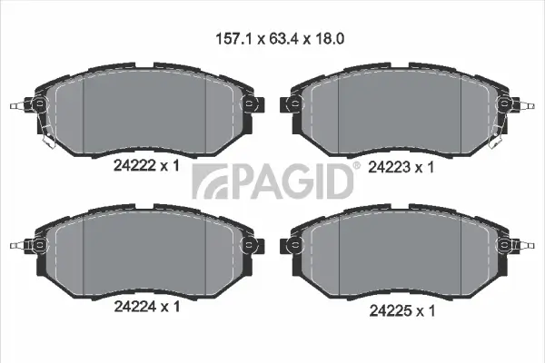 Bremsbelagsatz, Scheibenbremse Vorderachse PAGID T1518N