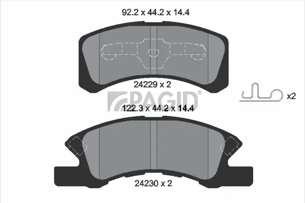 Bremsbelagsatz, Scheibenbremse Vorderachse PAGID T1520N